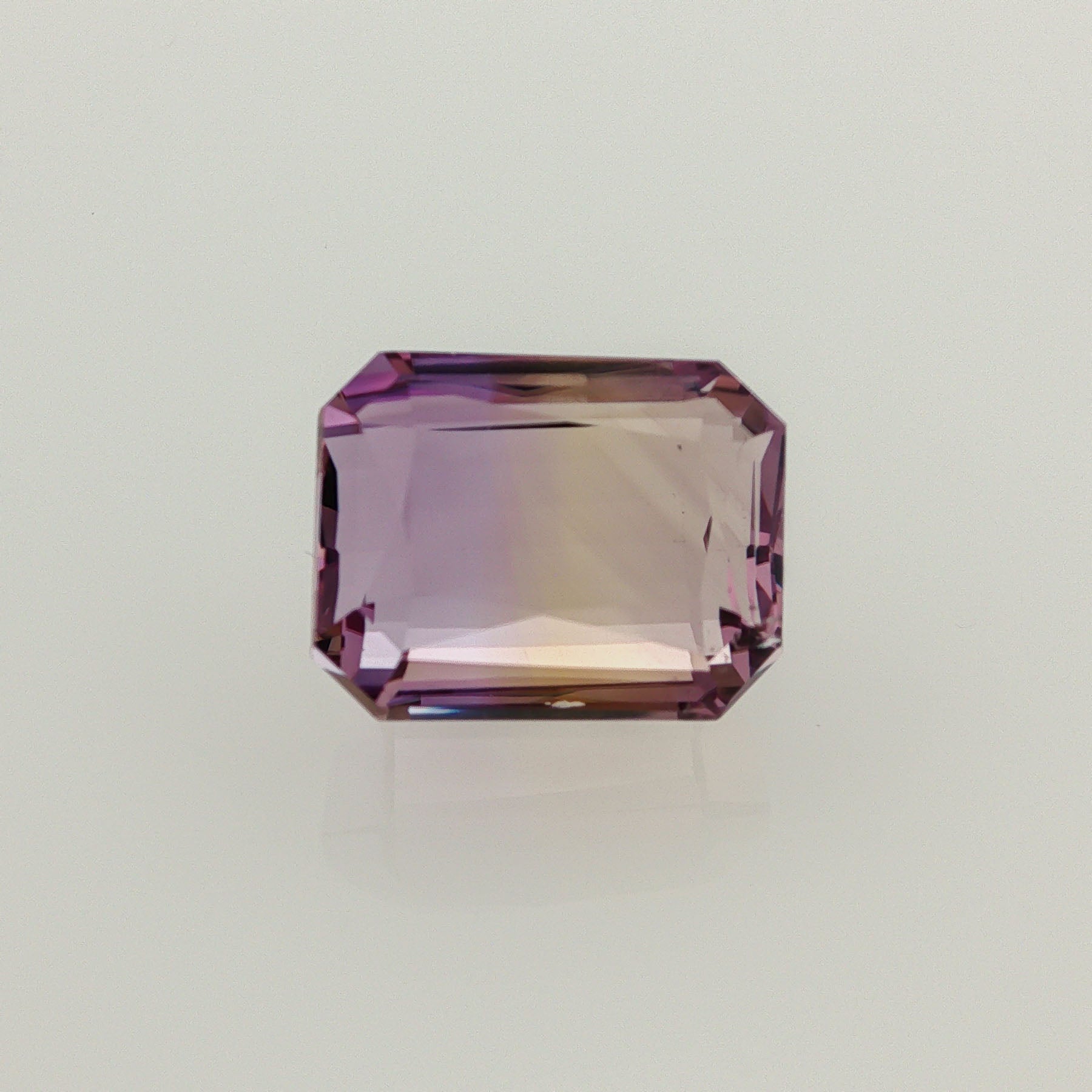 Natural ametrine, bicolor - purple / yellow, octagon cut, 16.35 ct, loose gemstone.