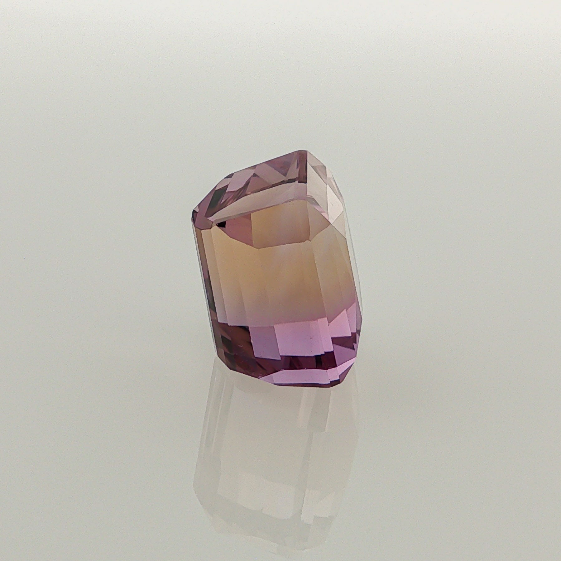 Natural ametrine, bicolor - purple / yellow, octagon cut, 16.38 ct, loose gemstone, view 4.
