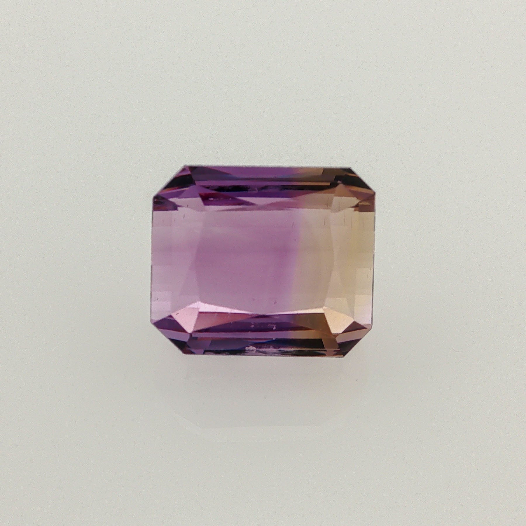 Natural ametrine, bicolor - vivid purple / vivid yellow, octagon cut, 16.58 ct, loose gemstone, view 4.