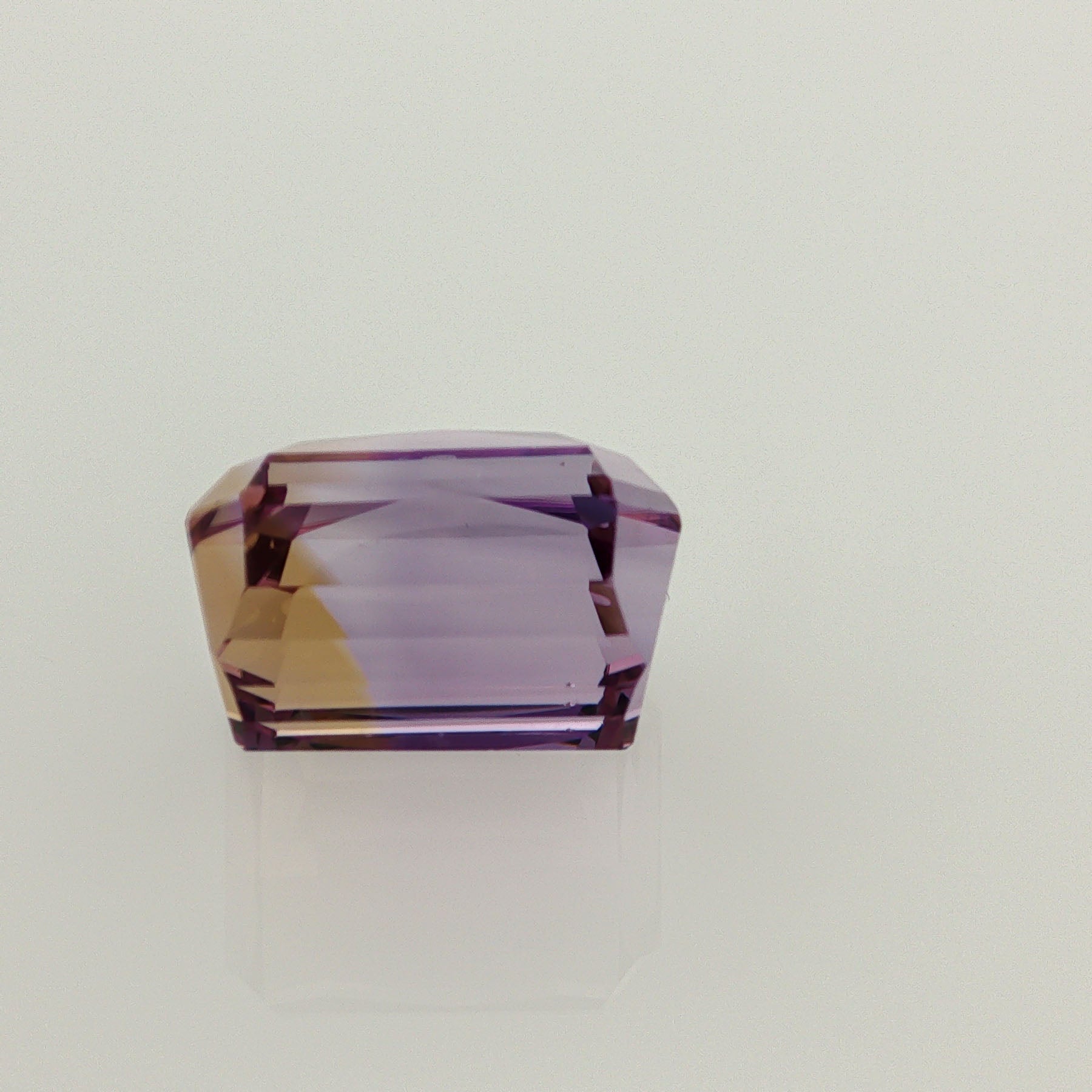 Natural ametrine, bicolor - vivid purple / vivid yellow, octagon cut, 16.58 ct, loose gemstone, view 2.