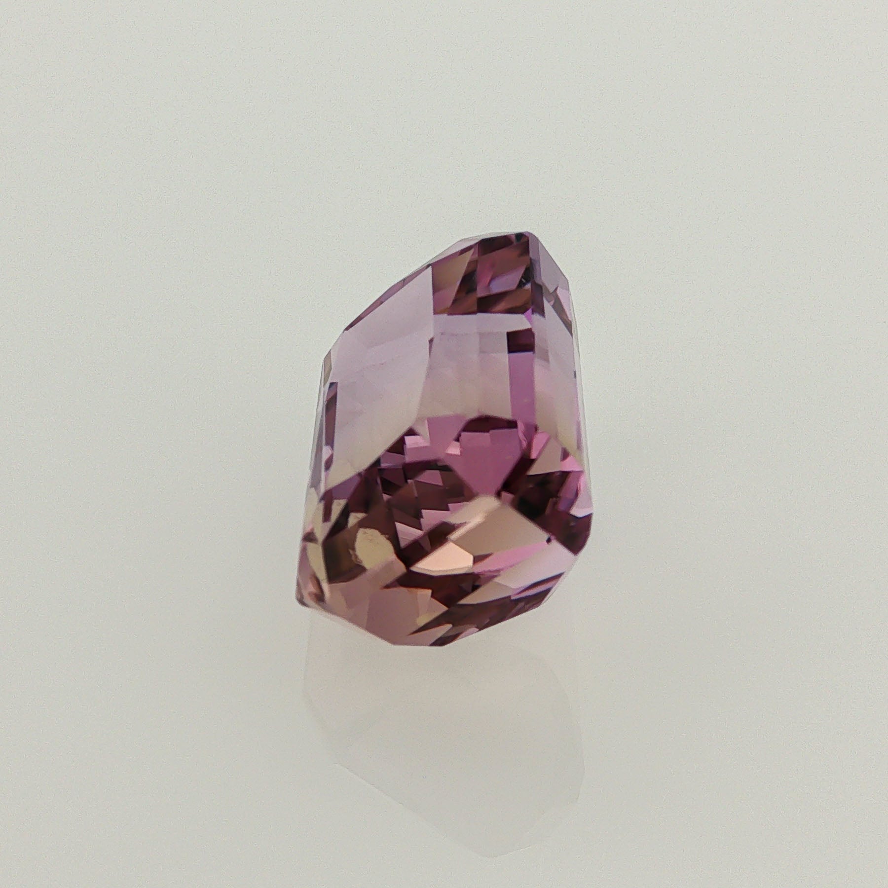 Natural ametrine, bicolor - vivid purple / vivid yellow, emerald cut, 16.66 ct, loose gemstone, view 2.