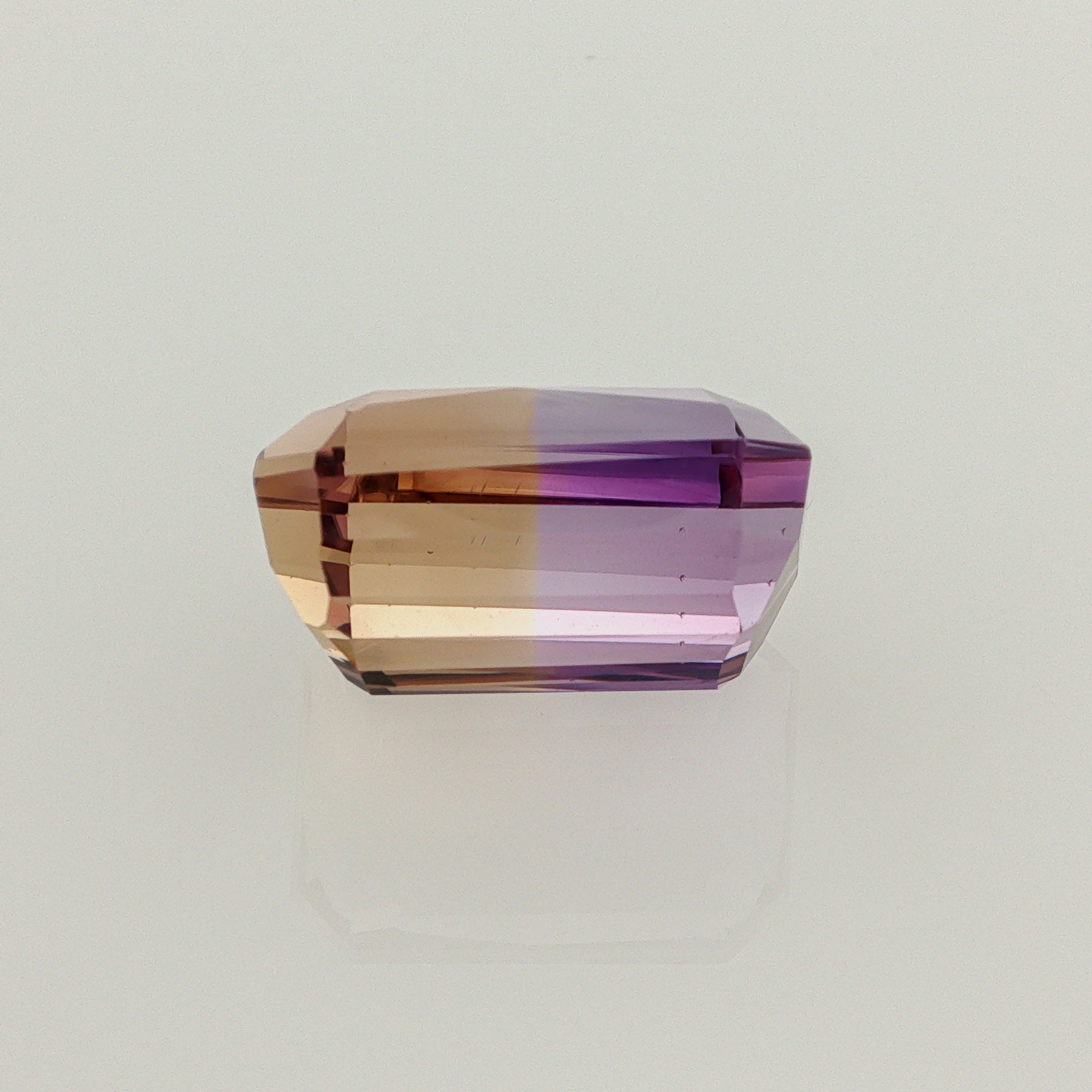 Natural ametrine, bicolor - vivid purple / vivid yellow, emerald cut, 16.66 ct, loose gemstone, view 3.