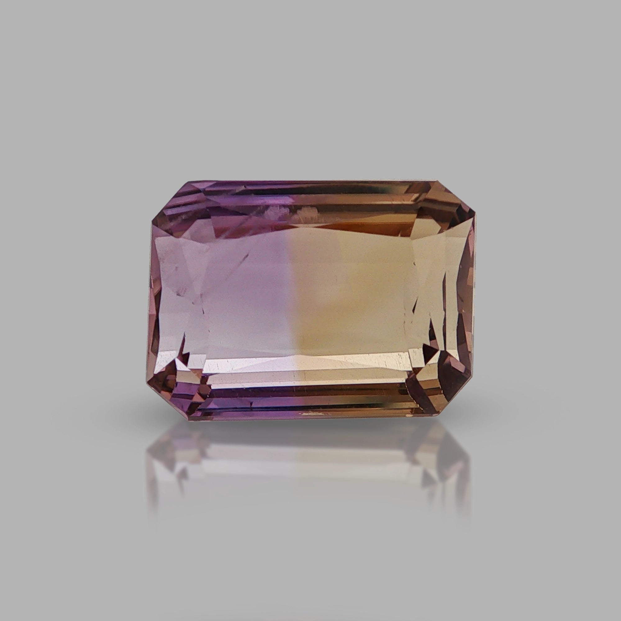 Natural ametrine, bicolor - vivid purple / vivid yellow, octagon cut, 17.18 ct, loose gemstone, view 5.