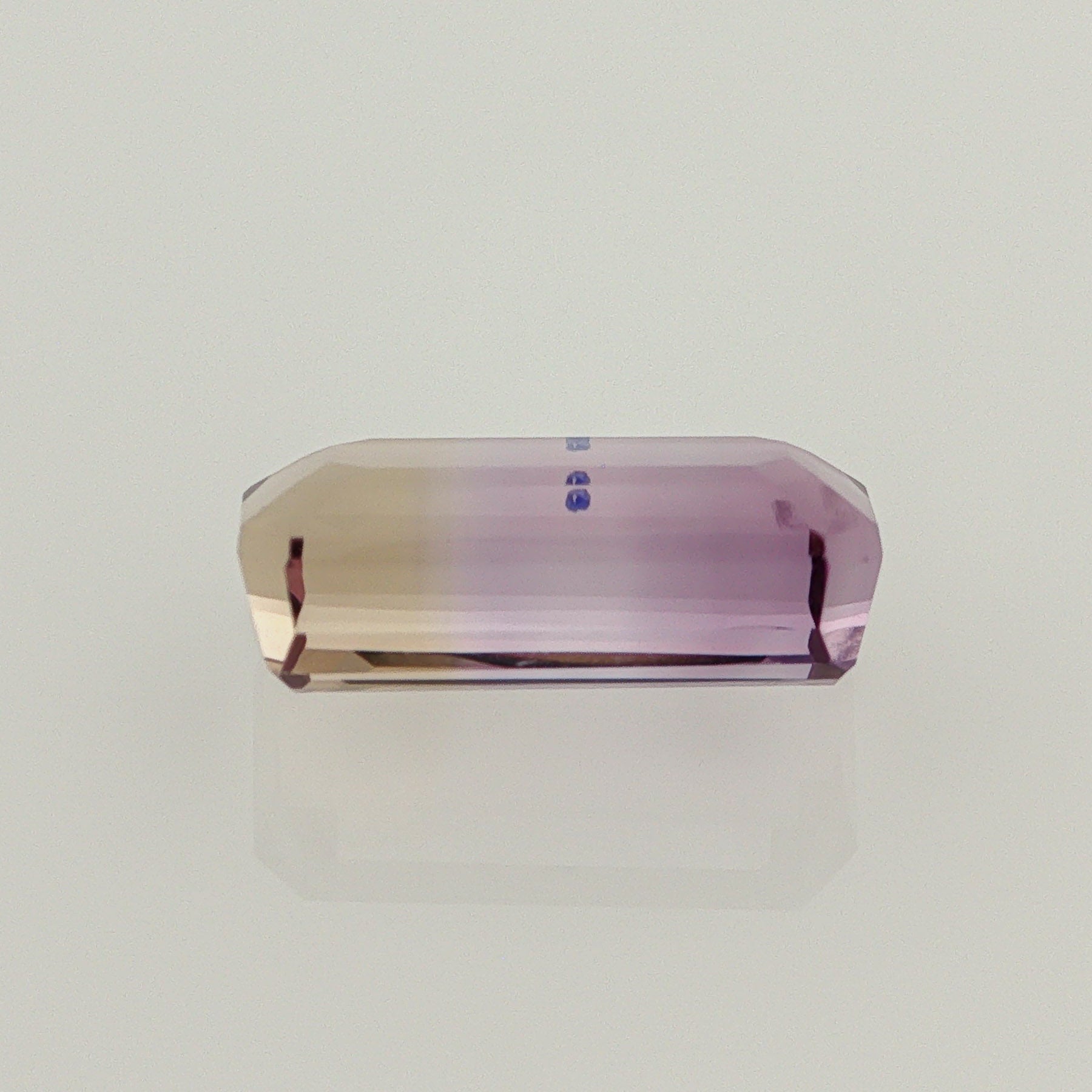 Natural ametrine, light purple / light yellow, emerald cut, 6.86 ct, loose gemstone, view 3.