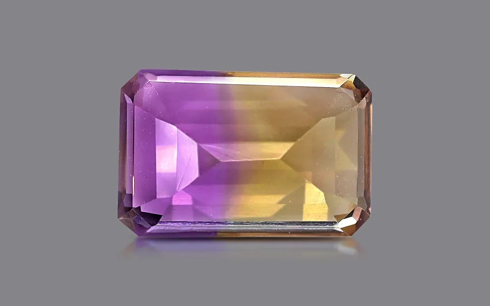 Natural ametrine, yellow,violet, octagon cut, 7.63 ct, loose gemstone, view 3.