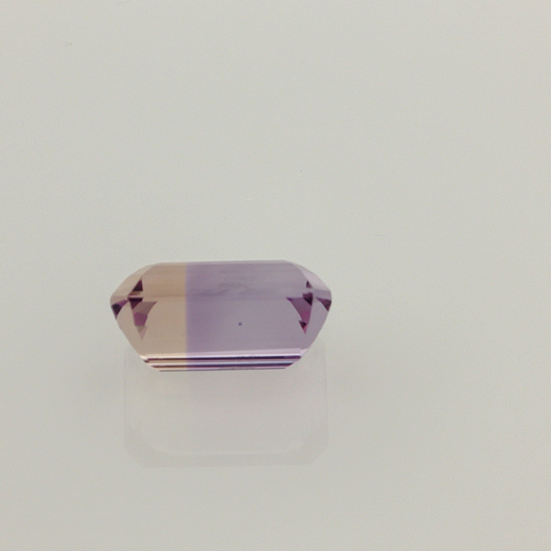 Natural ametrine, bicolor - purple / yellow, emerald cut, 7.67 ct, loose gemstone, view 3.