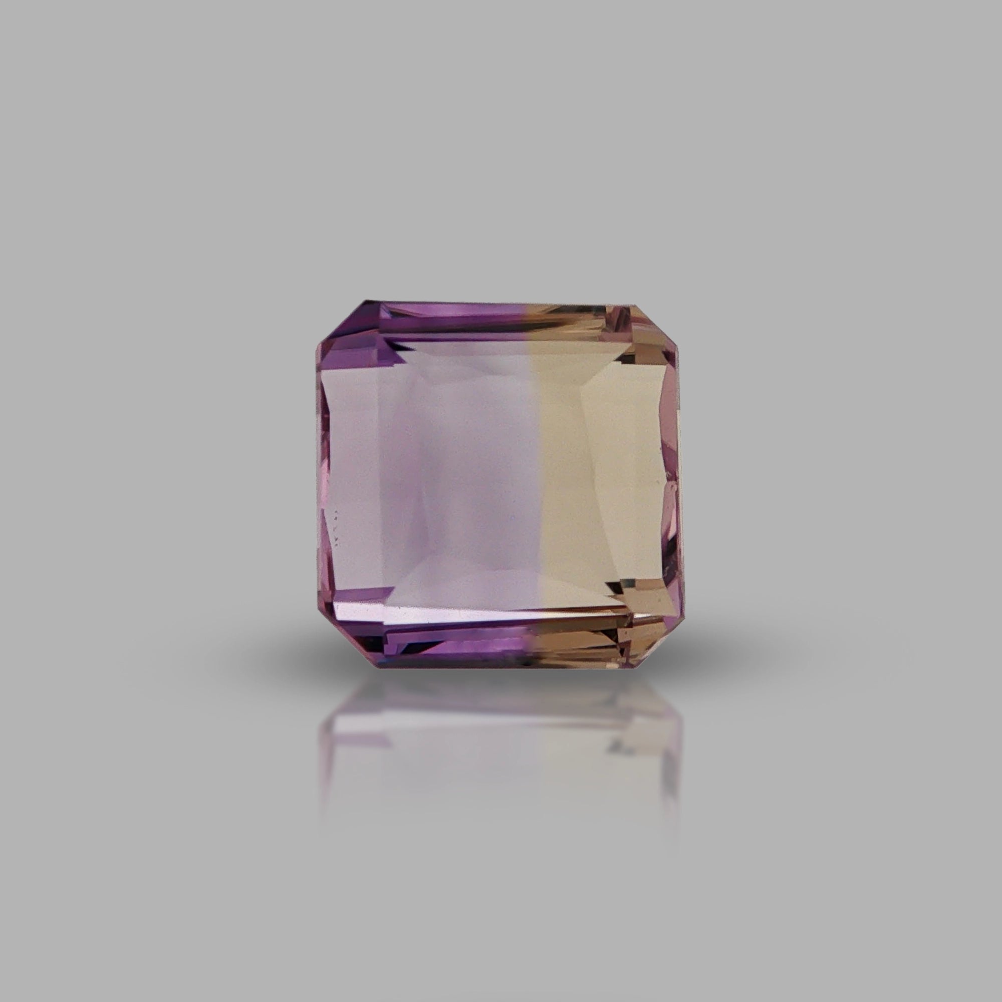 Natural ametrine, bicolor - purple / yellow, octagon cut, 7.76 ct, loose gemstone, view 5.