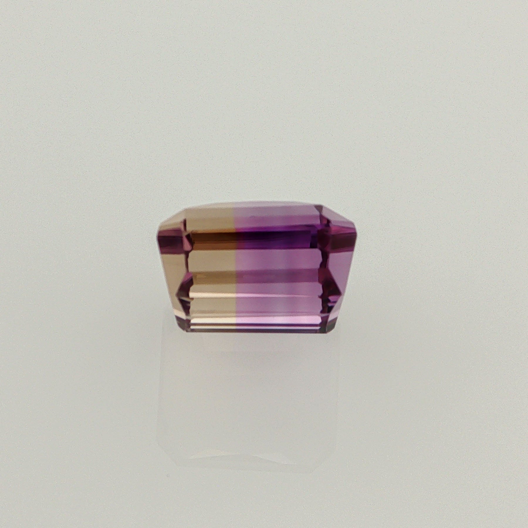 Natural ametrine, bicolor - purple / yellow, octagon cut, 7.76 ct, loose gemstone, view 3.