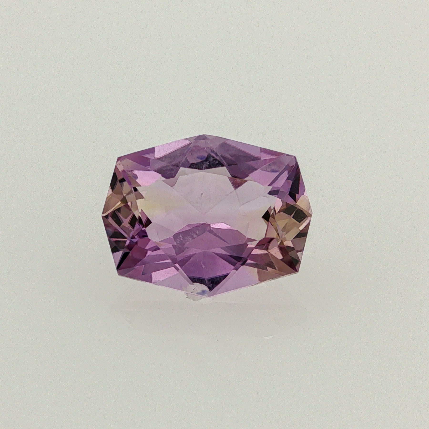 Natural ametrine, light purple / light yellow, fancy cut, 7.93 ct, loose gemstone.