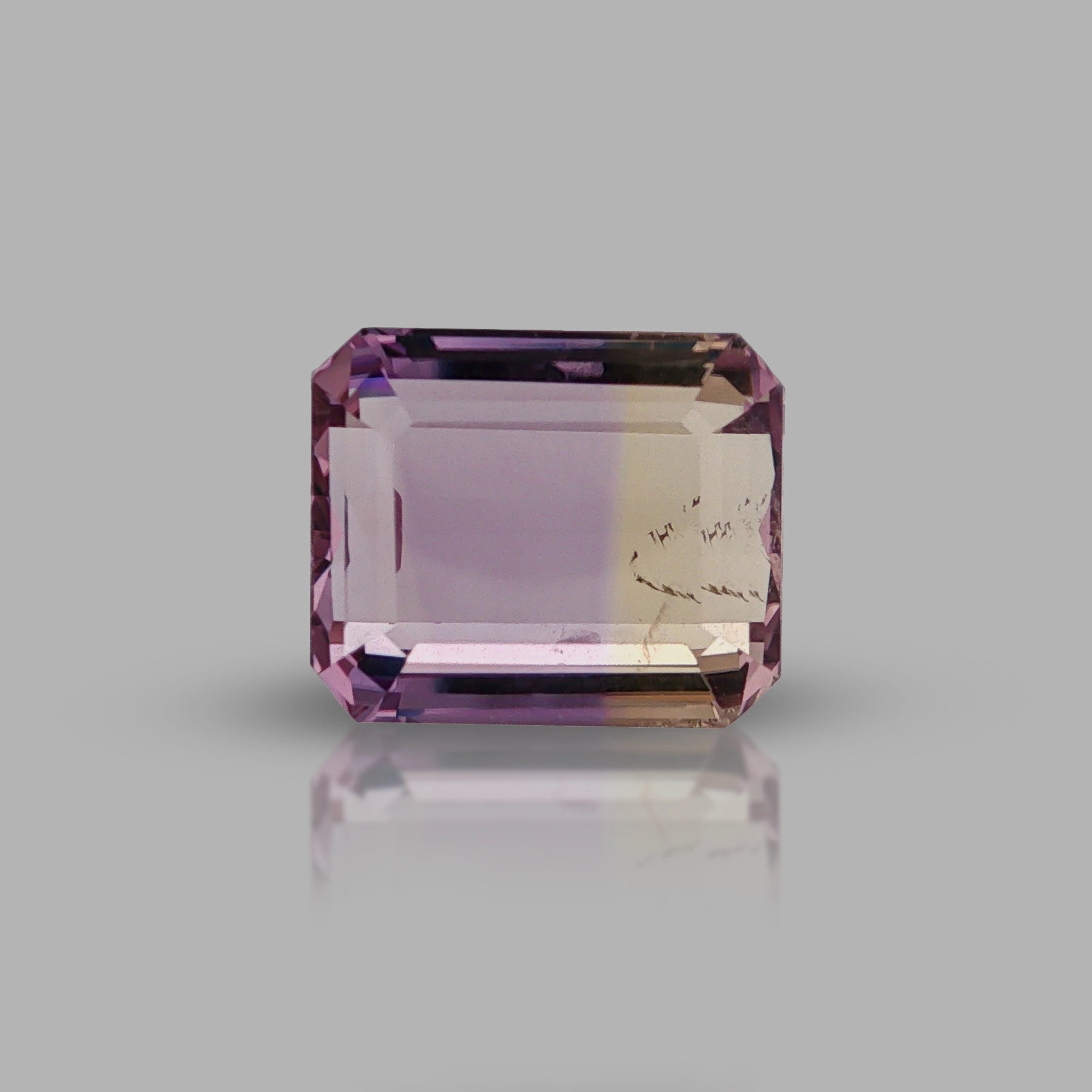 Natural ametrine, bicolor - purple / yellow, emerald cut, 8.29 ct, loose gemstone, view 5.