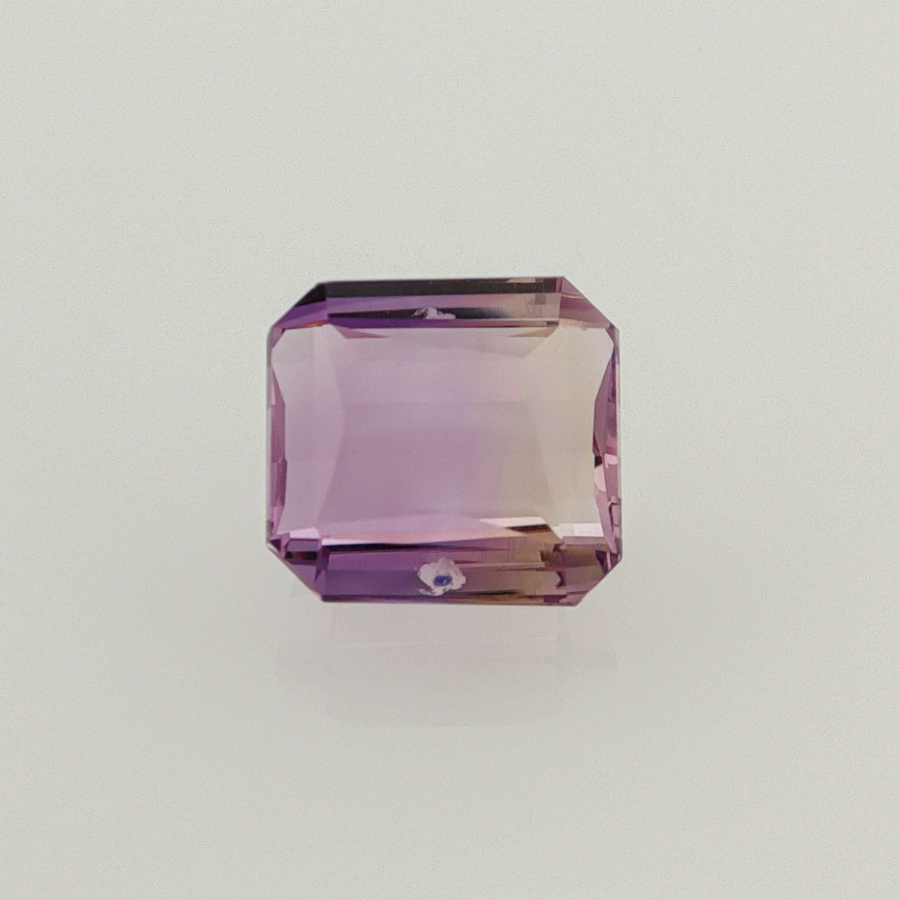 Natural ametrine, bicolor - purple / yellow, octagon cut, 8.3 ct, loose gemstone.