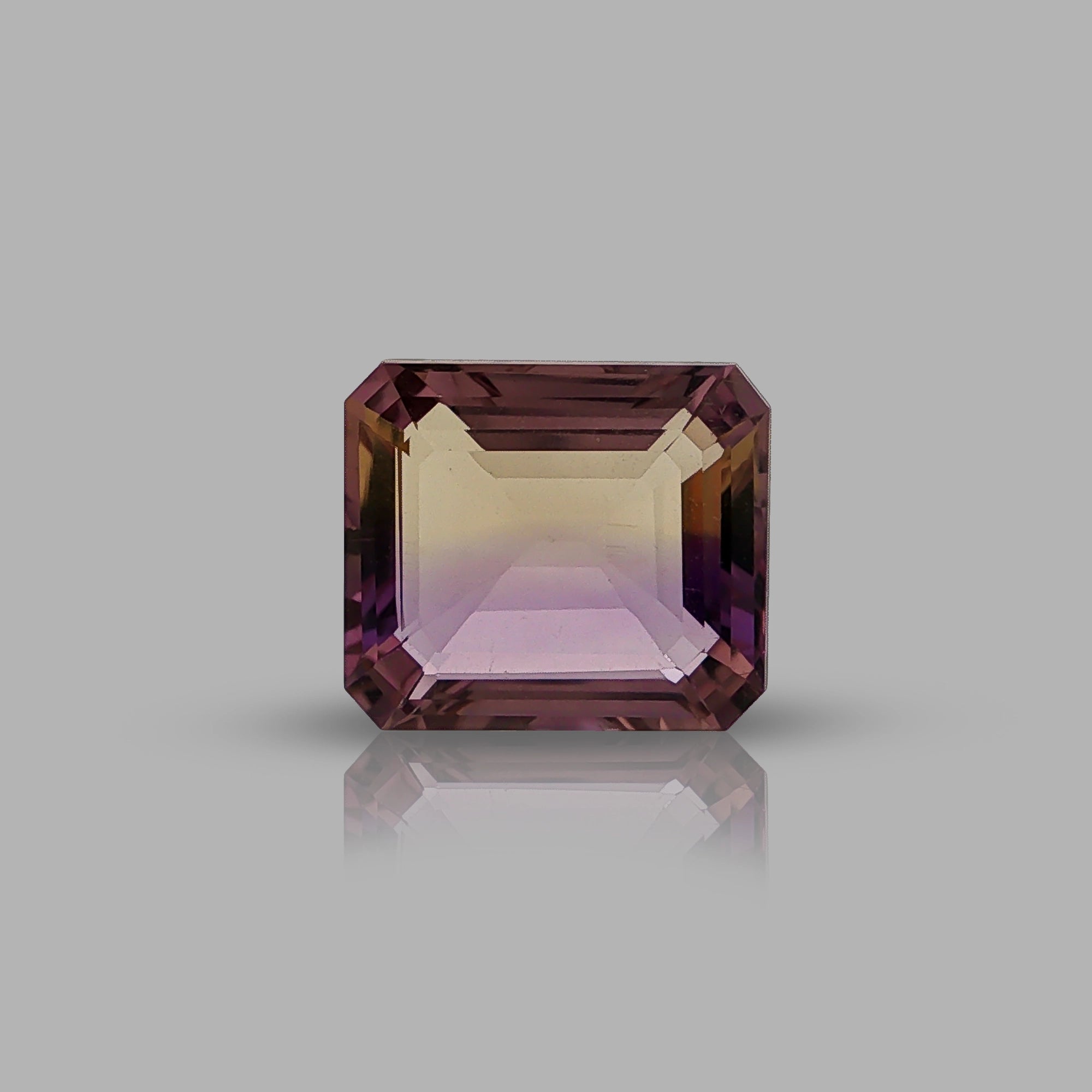 Natural ametrine, bicolor - purple / yellow, octagon cut, 8.8 ct, loose gemstone.