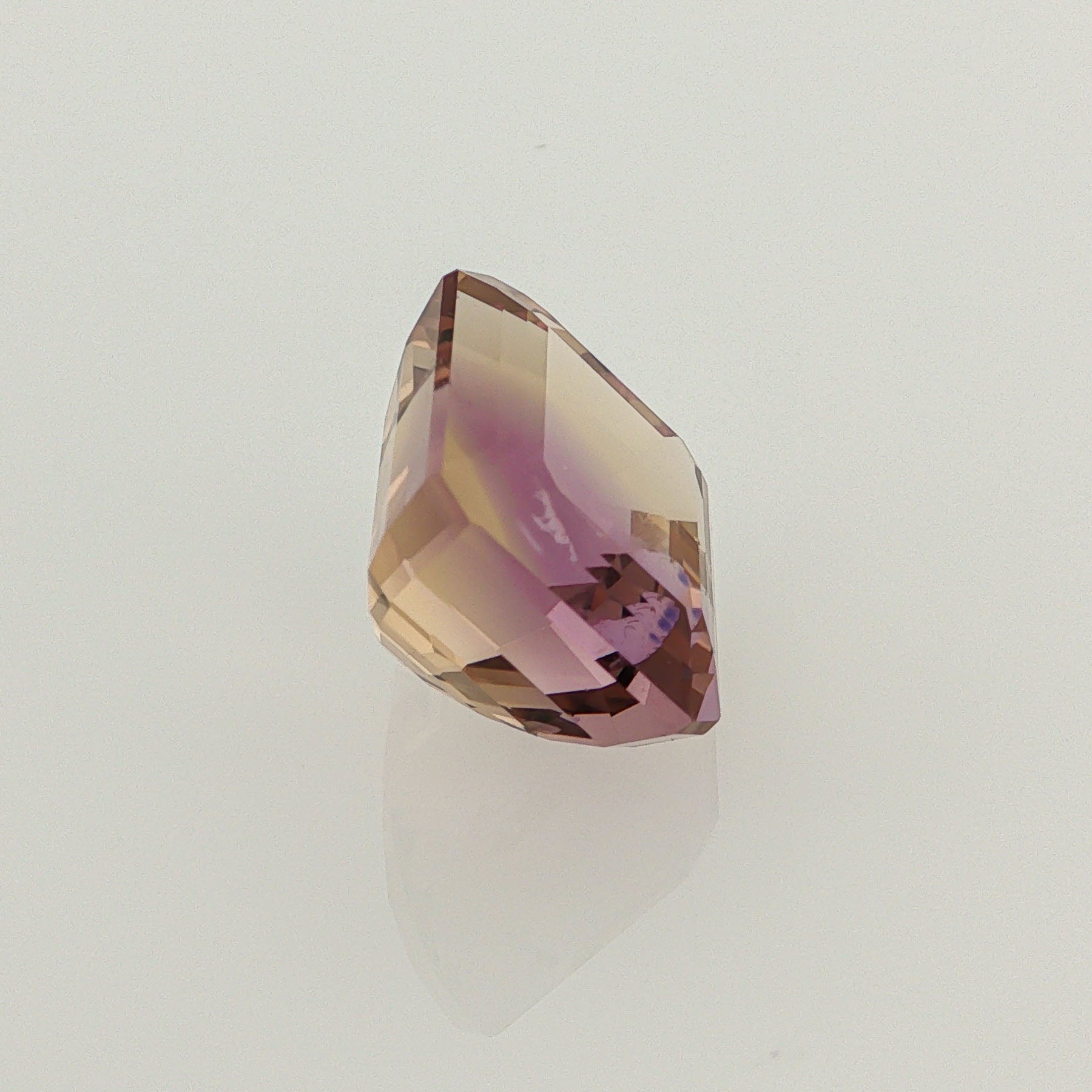Natural ametrine, light purple / light yellow, emerald cut, 9.91 ct, loose gemstone, view 4.