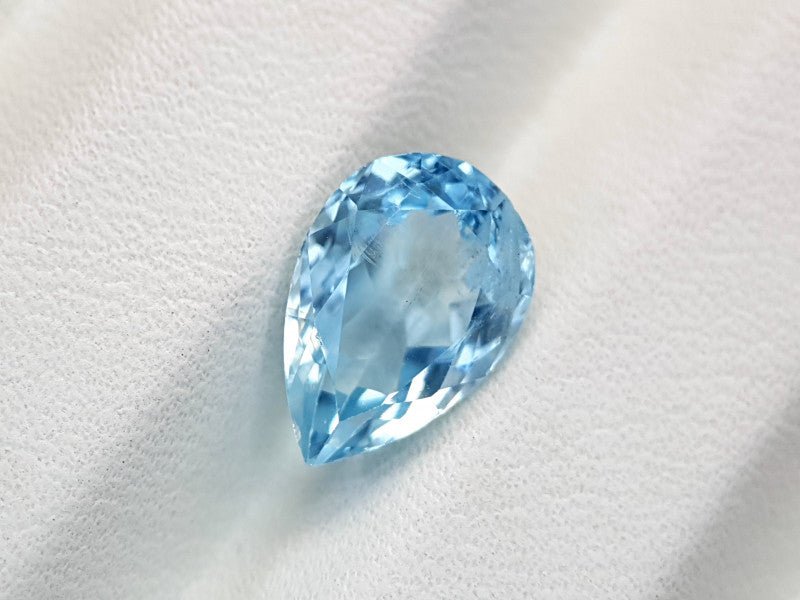Natural Aquamarine 3.20 ct – Blue, Pear Cut, Untreated