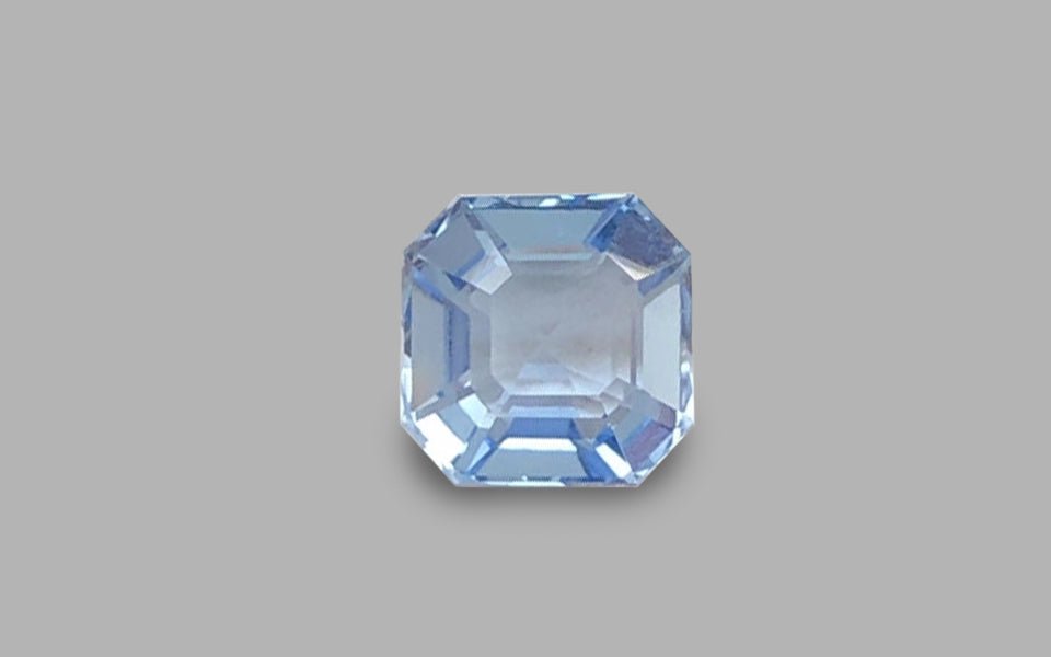 Natural Aquamarine 3.20 ct – Sea Blue, Asscher Cut, Irradiated, Brazil