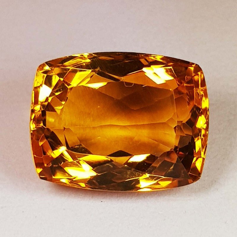 Natural Citrine 11.29 ct – Cushion Rectangle Cut, Heated