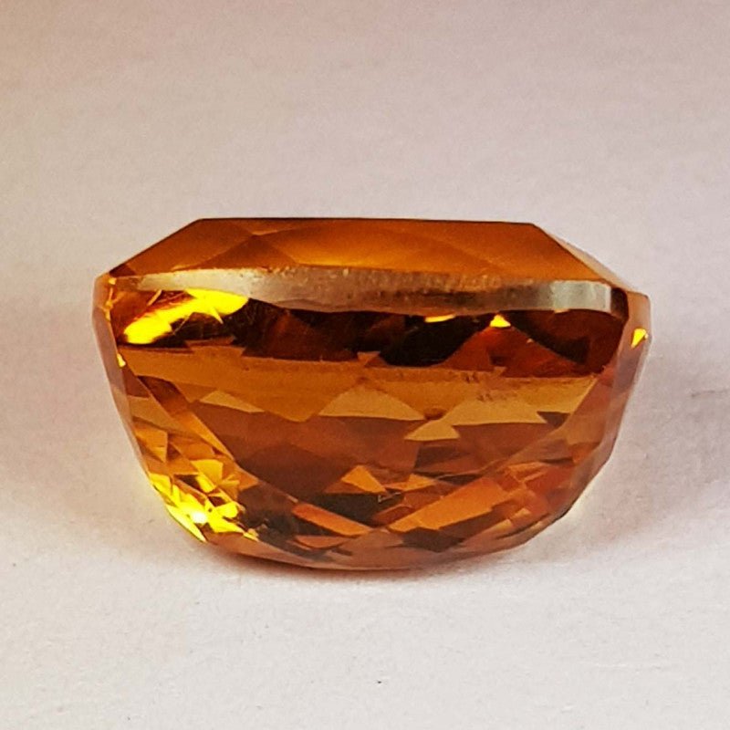 Natural Citrine 11.29 ct – Cushion Rectangle Cut, Heated