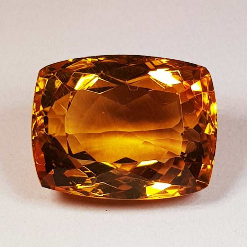 Natural Citrine 11.29 ct – Cushion Rectangle Cut, Heated