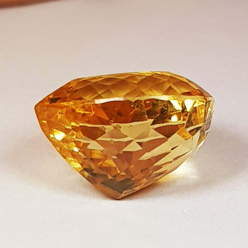 Natural Citrine 14.61 ct – Pear Cut, Heated