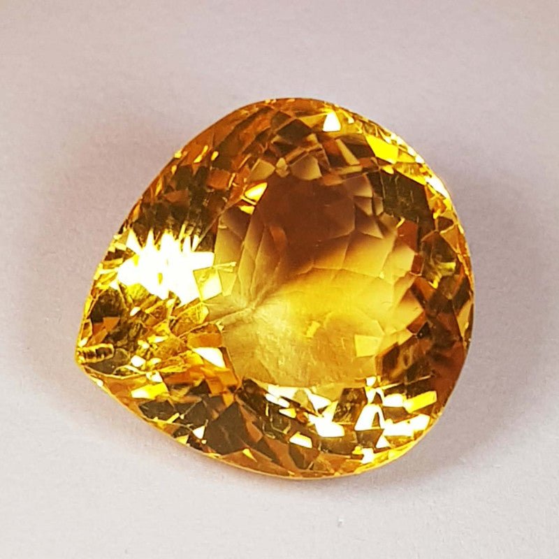 Natural Citrine 14.61 ct – Pear Cut, Heated