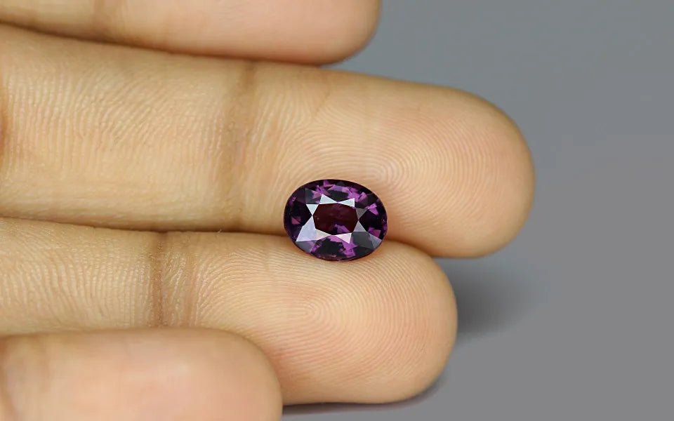 Natural Deep Purple Spinel 2.26 ct – Oval Cut, Untreated, IGI Certified