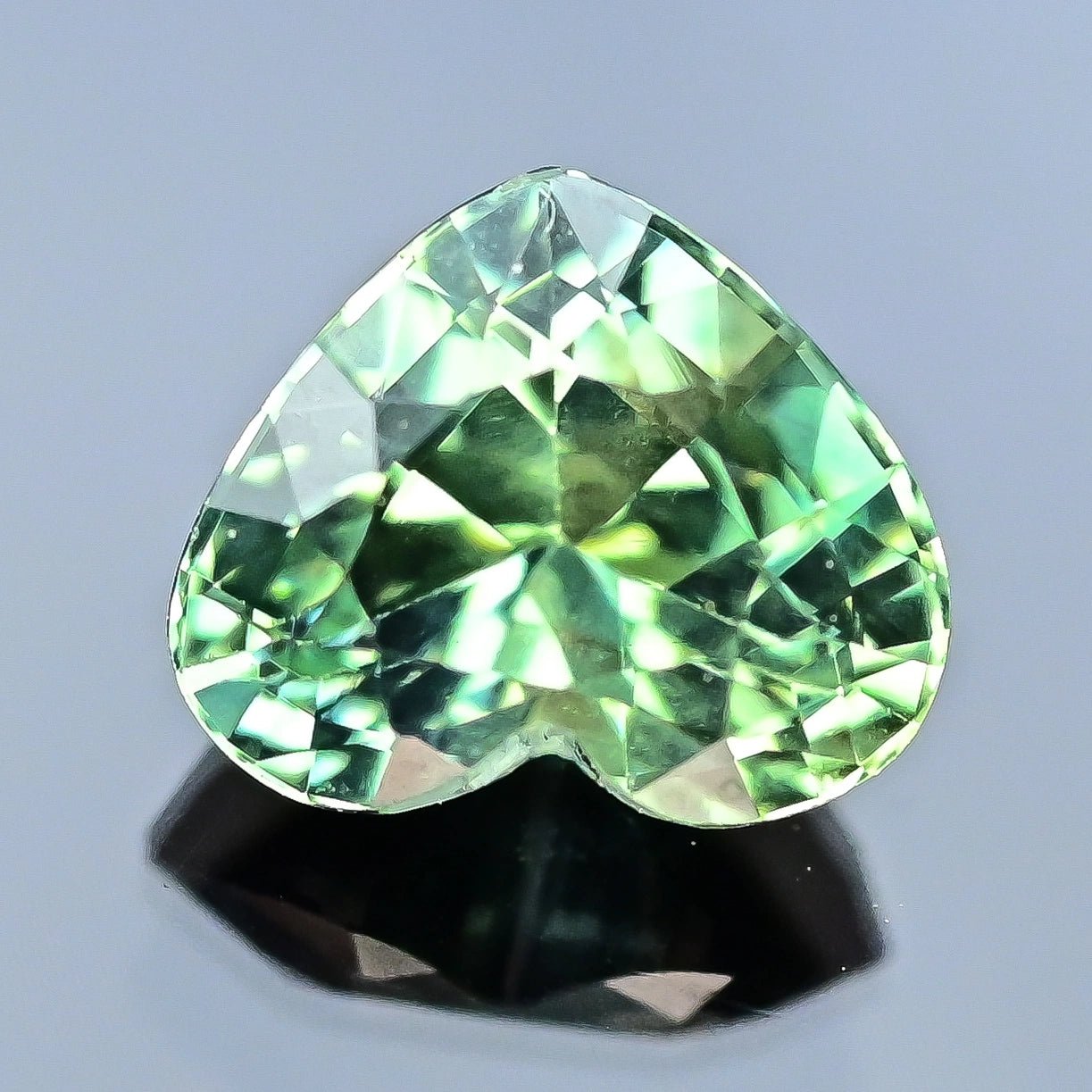 Natural Green Sapphire 0.84 ct – Heart Cut, Heated, Madagascar