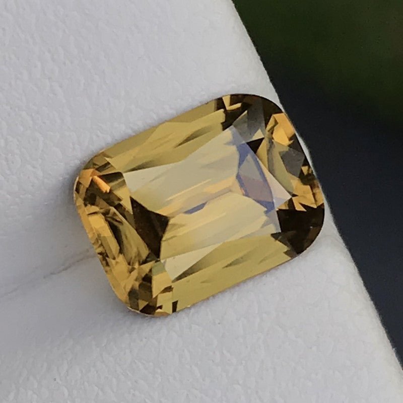 Natural Greenish Yellow Zircon 3.20 ct – Cushion Cut, Untreated, Sri Lanka