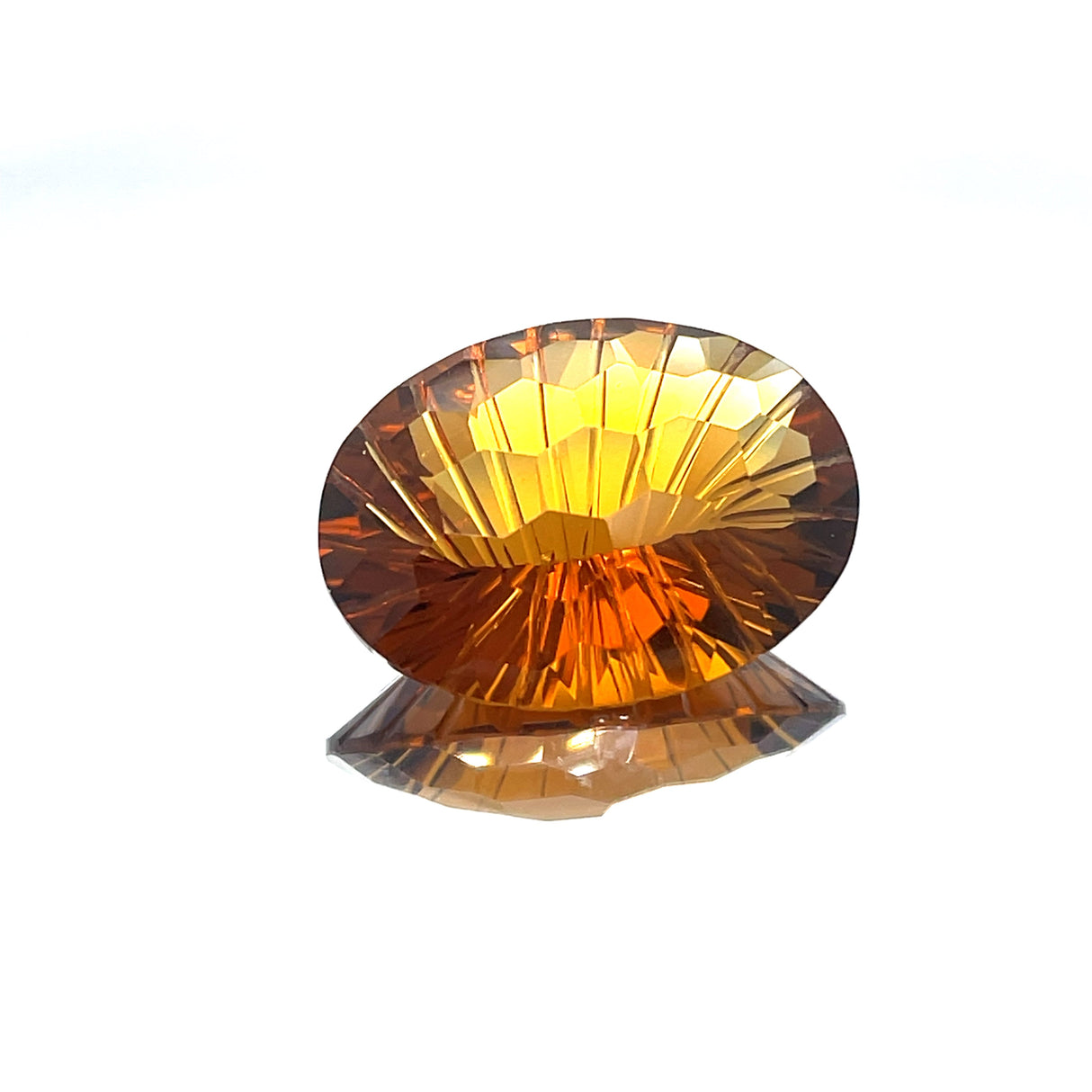 Natural Honey Citrine 23.03 ct – Oval Honeycomb Cut, Untreated