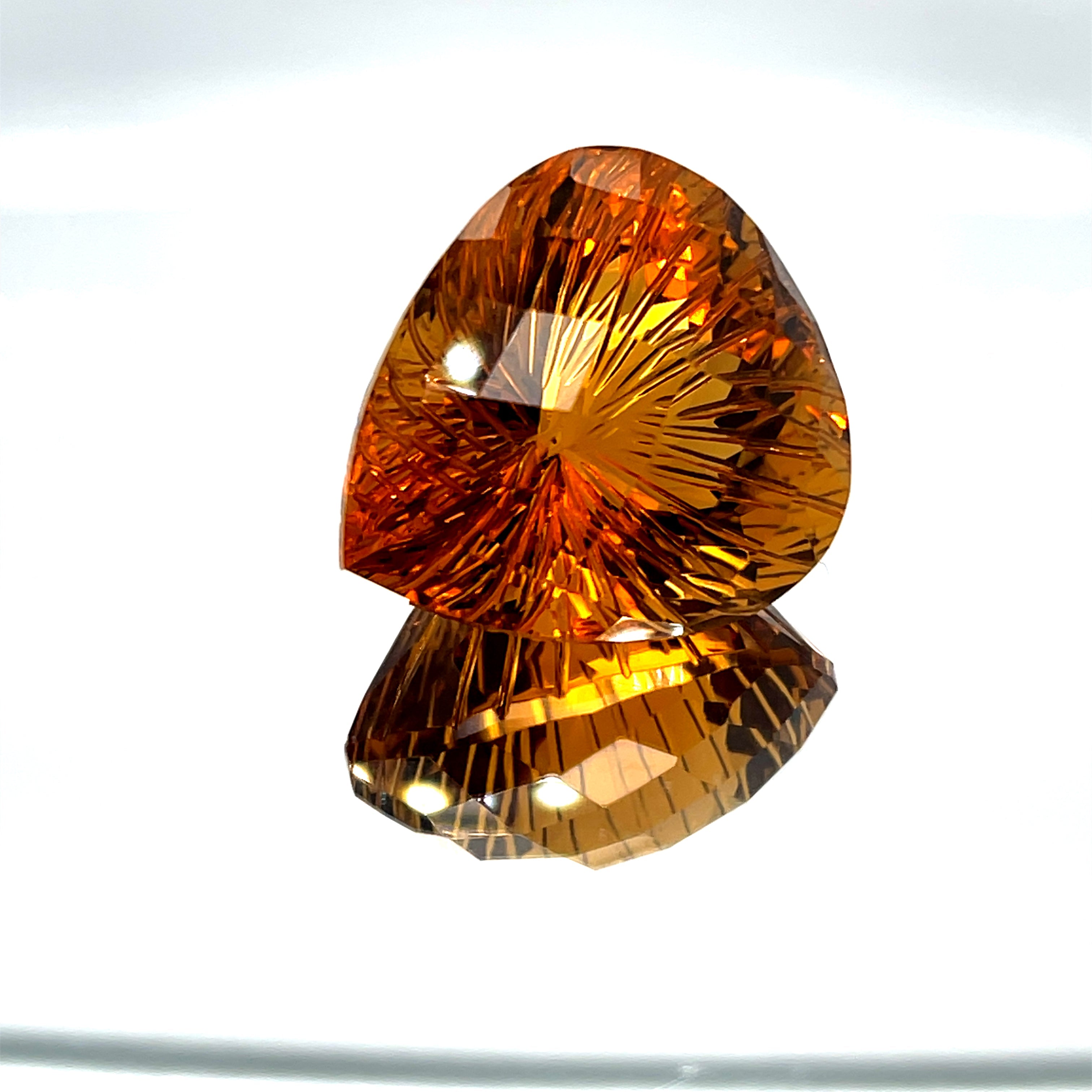Natural Honey Citrine 36.39 ct – Pear Honeycomb Cut, Untreated