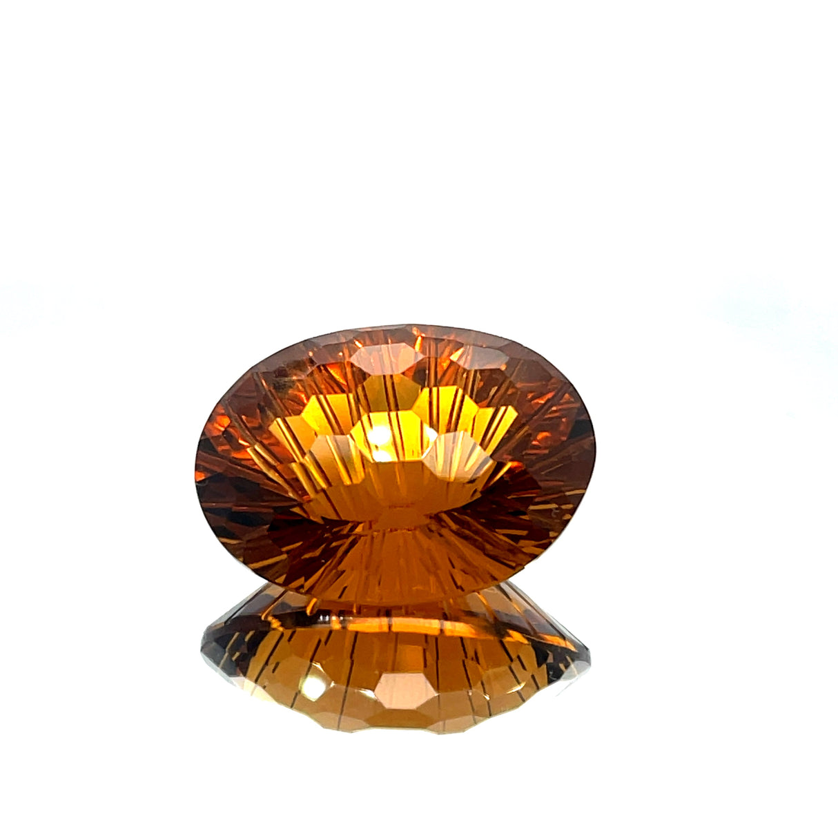 Natural Honey Citrine 51.78 ct – Oval Honeycomb Cut, Untreated