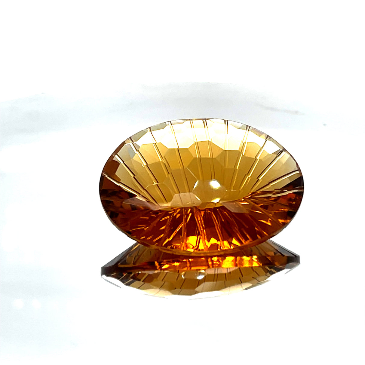 Natural Honey Citrine 69.06 ct – Oval Honeycomb Cut, Untreated