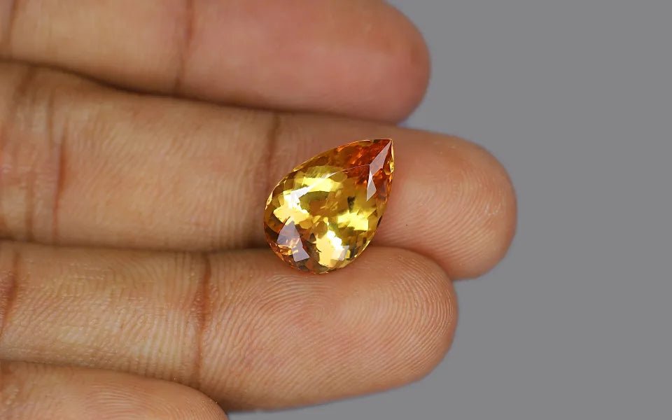 Natural Imperial Topaz 7.94 ct – Pear Cut, Untreated, IGI Certified