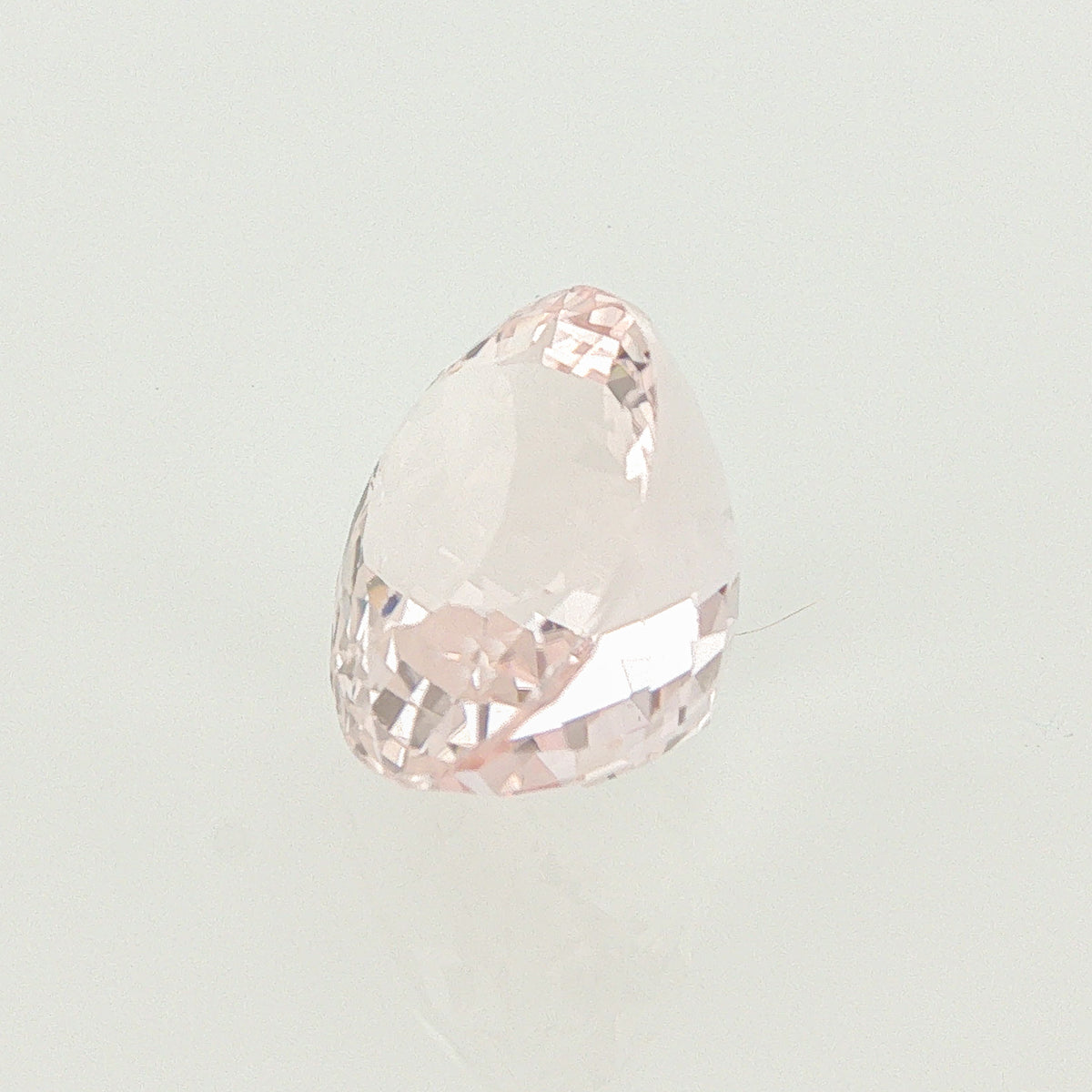 Natural unheated morganite, light orangy pink, oval cut, 12.27 ct, loose gemstone, view 3.