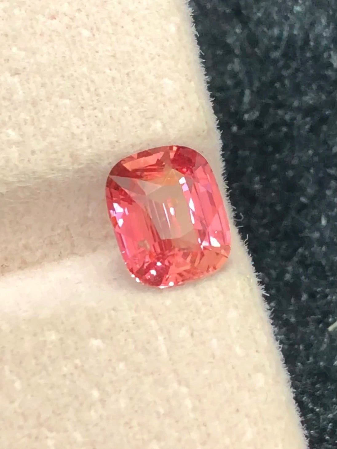 Natural Padparadscha Sapphire 1.57 ct – Cushion Cut, Heated, GRS Certified