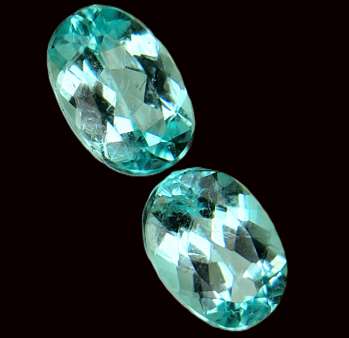 Natural Paraiba Tourmaline 2.58 ct (Pair) – Oval Cut, Heated, AIGS Certified