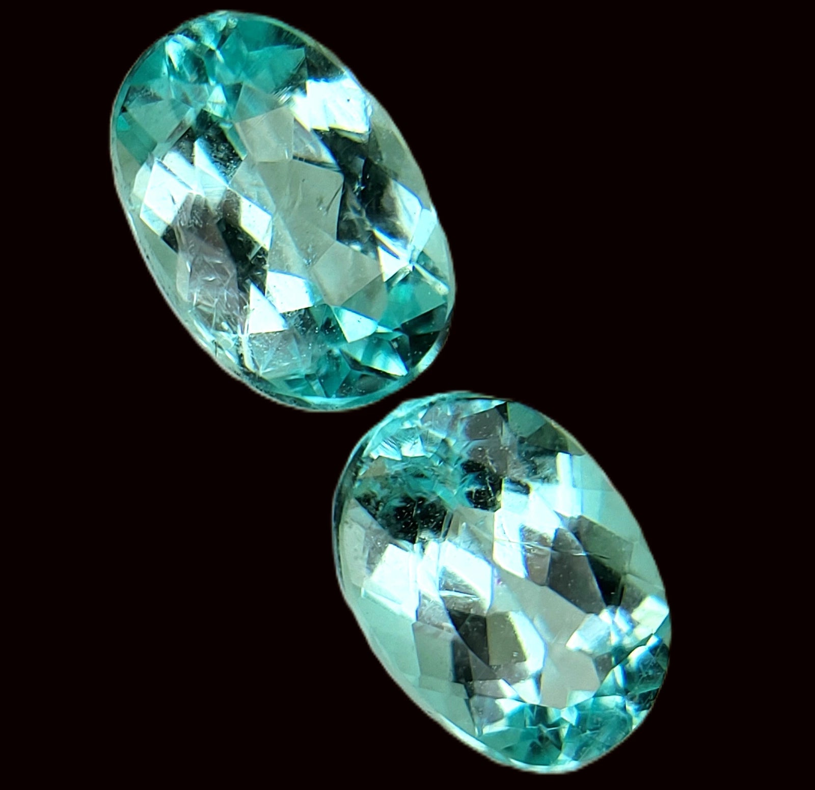 Natural Paraiba Tourmaline 2.58 ct (Pair) – Oval Cut, Heated, AIGS Certified