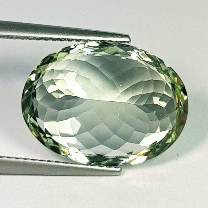 Natural Prasiolite 12.75 ct – Green Amethyst, Oval Cut, Untreated, Brazil