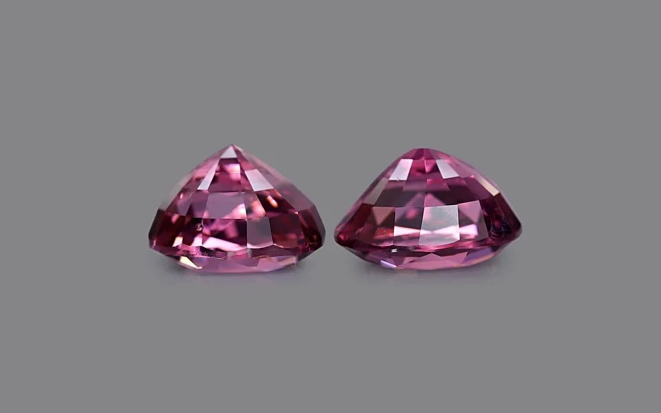 Natural Purple Spinel Pair 6.31 ct – Oval Cut, Untreated, Tanzania