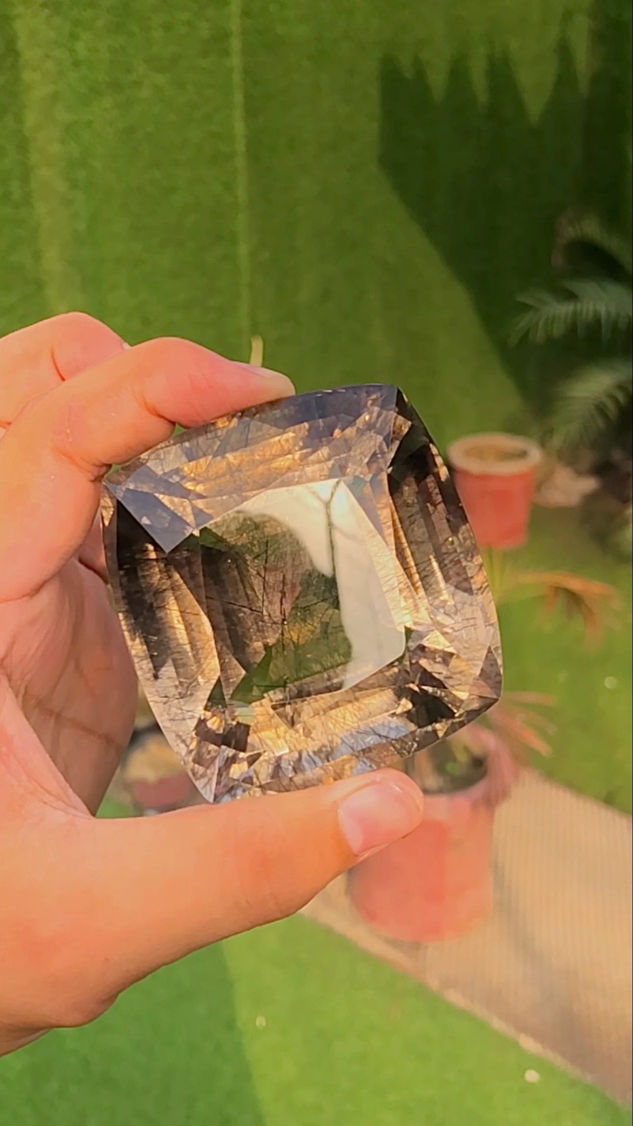 Natural Rutilated Quartz 1308 ct – Fancy Faceted, Untreated