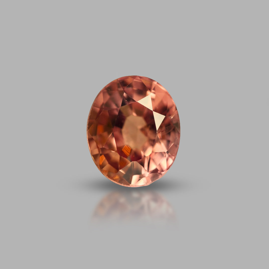 Natural sapphire, padparadscha, pink - orange, oval cut, 1.16 ct, loose gemstone.