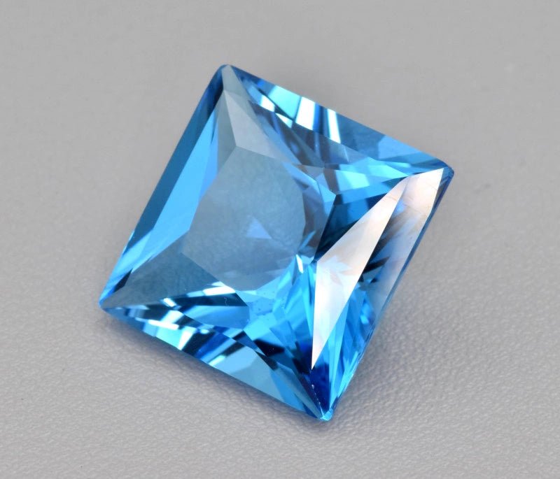 Natural Swiss Blue Topaz 21.79 ct – Square Cut, ČGL Certified