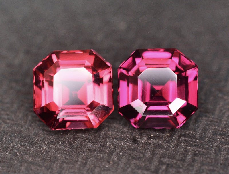 Natural Umbalite Garnets 3.30 ct – Asscher Cut Matching Pair, Untreated