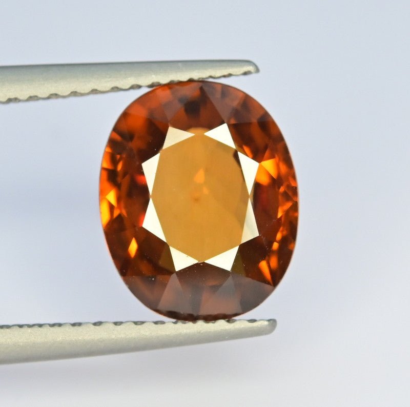 Natural Whiskey Honey Brown Zircon 3.70 ct – Rectangular Cut, Untreated