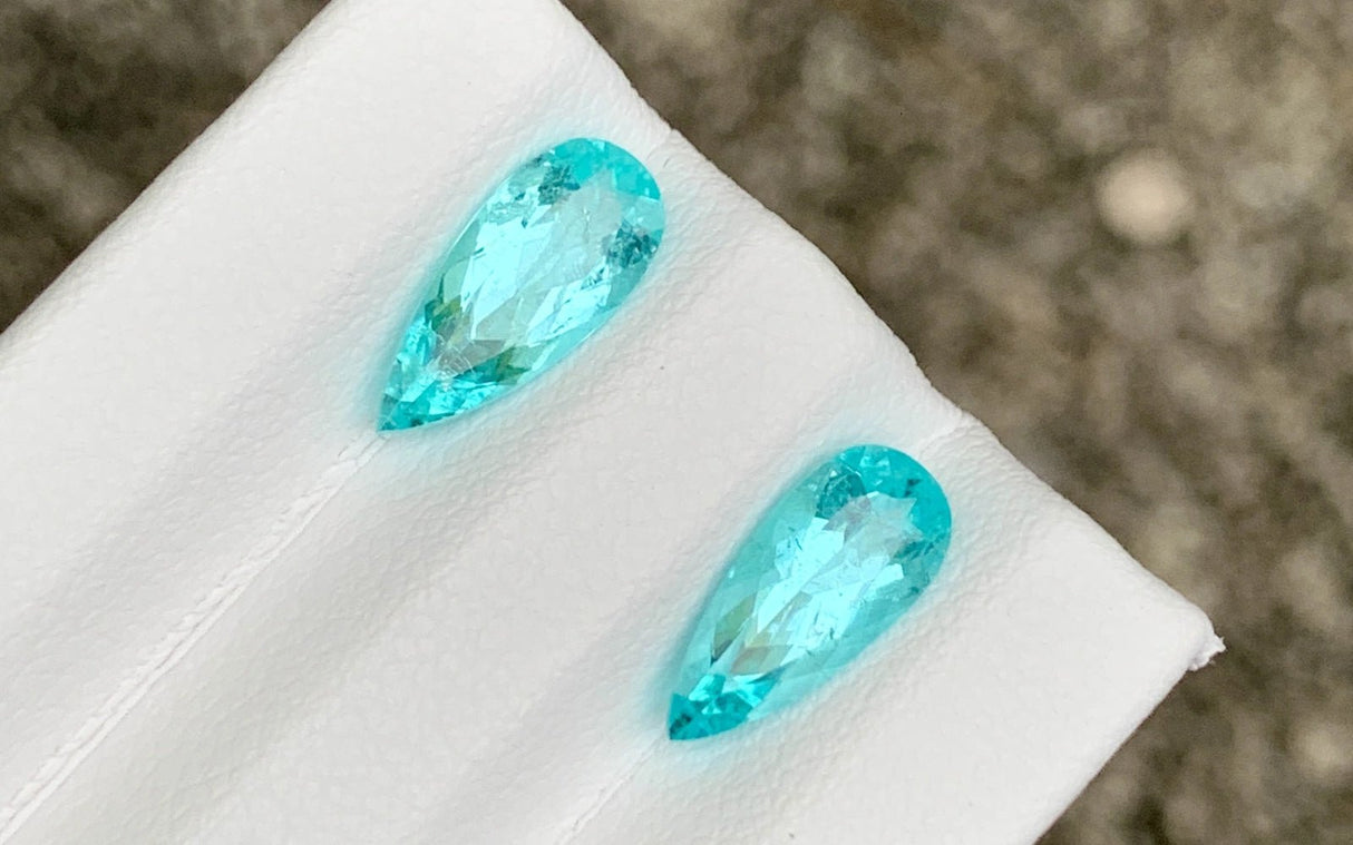Paraiba Tourmaline Pair 2.72 ct – Pear Cut, GIA Certified, Untreated