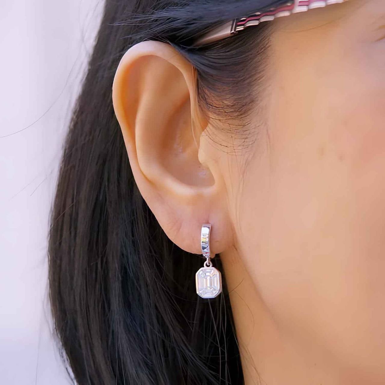 Piecut Dangling Diamond Earrings 0.78 ct – 18K White Gold