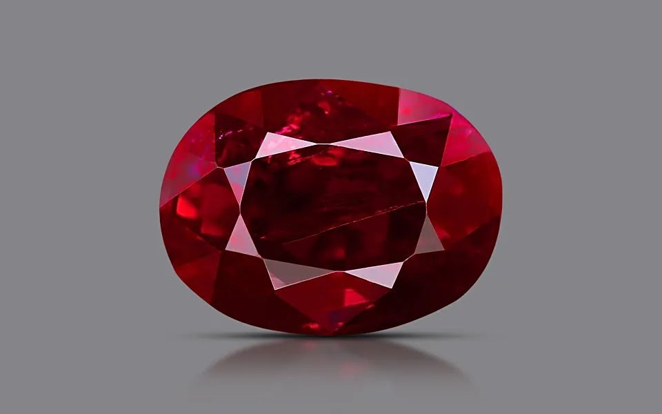 Natural unheated ruby, vivid red (grs type "pigeon's blood"), oval cut, 1.8 ct, loose gemstone, view 4.