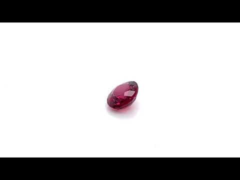 Natural almandine garnet, 2.18 carats, oval cut, IF clarity, untreated, purple-dark red, ČGL certified