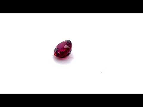 Natural almandine garnet, 2.54 carats, oval cut, IF clarity, untreated, slightly orangy red, ČGL certified