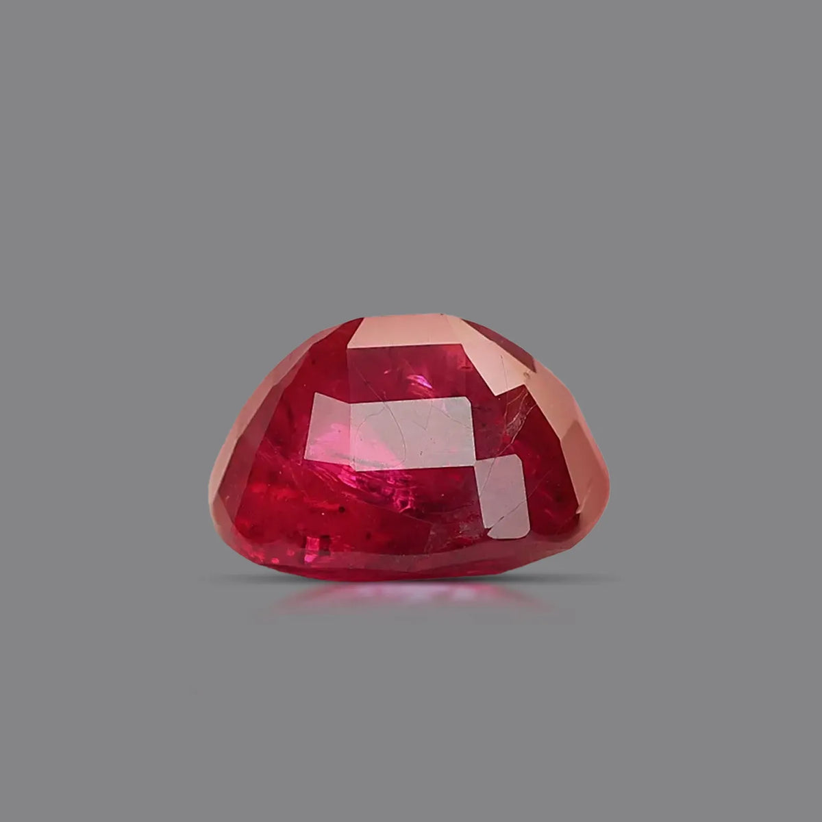 Natural ruby, vivid red, cushion cut, 2.25 ct, loose gemstone, view 2.