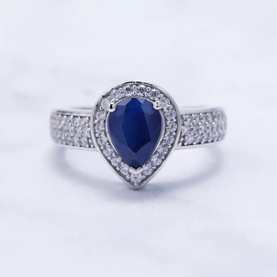 Silver 1.29 ct Ring Sapphire
